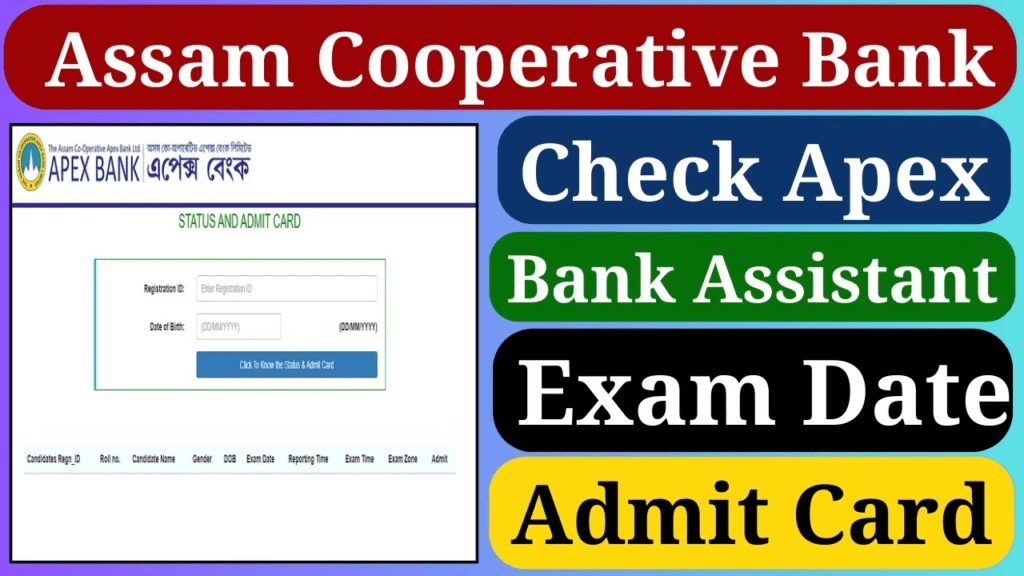 Assam Cooperative Bank Admit Card 2024