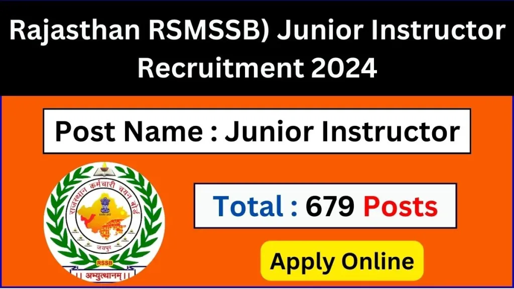 Rajasthan Junior Instructor Recruitment 2024 